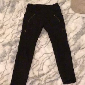 Black zipper leggings